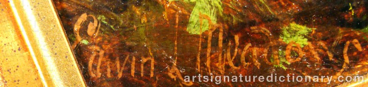 Authentic signature by Edwin Long MEADOWS on  artwork