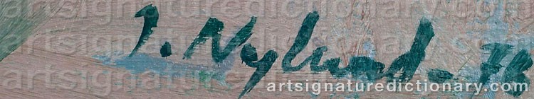 Authentic signature by Ilmari NYLUND on artwork