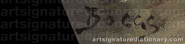 Authentic signature by Frank Myers BOGGS on  artwork