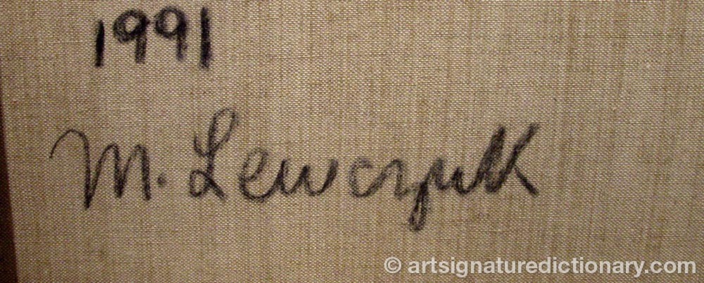 Authentic signature by Margrit LEWCZUK on  artwork