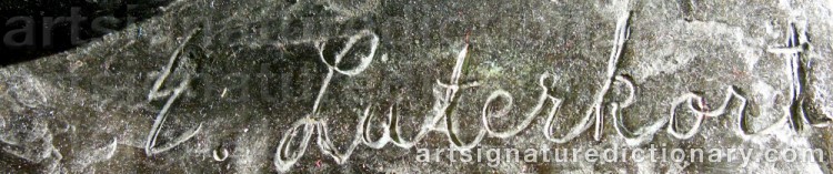 Authentic signature by Einar LUTERKORT on  artwork