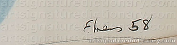 Authentic signature by Robert EBERS on  artwork