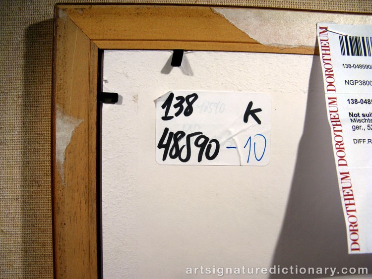 Close-up details showing Oskar LASKE signature forgery characteristics