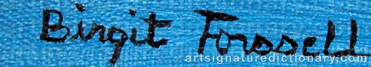 Signature by Birgit FORSSELL