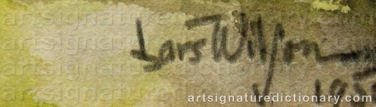 Authentic signature by Lars WILSON on  artwork