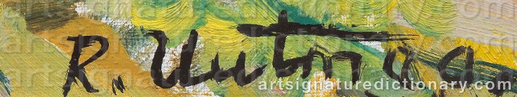 Authentic signature by Richard UUTMAA on  artwork
