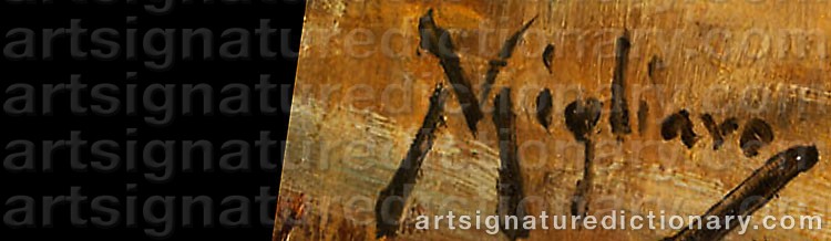 Authentic signature by Vincenzo MIGLIARO on  artwork