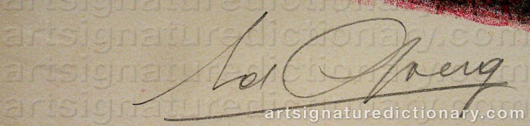 Authentic signature by Edouard Joseph GOERG on artwork