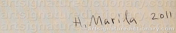 Authentic signature by Heikki MARILA on artwork