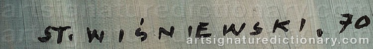 Authentic signature by Stanislaw WISNIEWSKI on  artwork