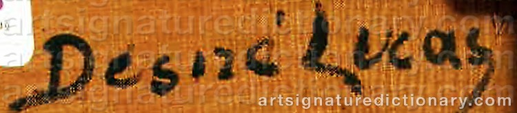 Authentic signature by Louis Marie DESIRÉ-LUCAS on  artwork