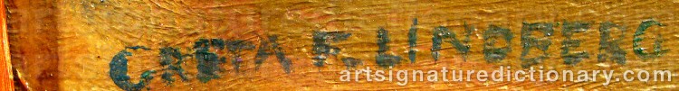 Authentic signature by Greta LINDBERG on Painting/Watercolour artwork
