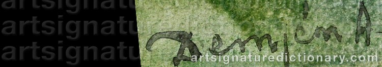 Authentic signature by Attila DEMYEN on  artwork