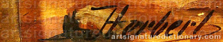 Authentic signature by HERBERT on  artwork