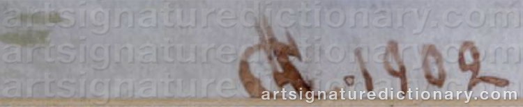 Authentic signature by Alfred Augustus The Younger GLENDENING on  artwork