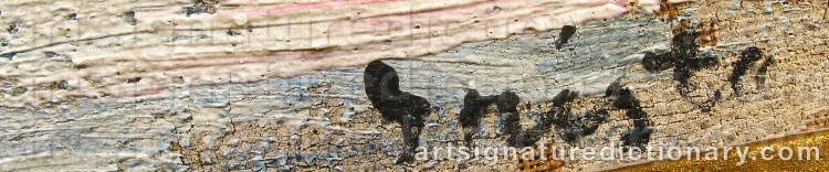 Authentic signature by Erik GNISTA on  artwork