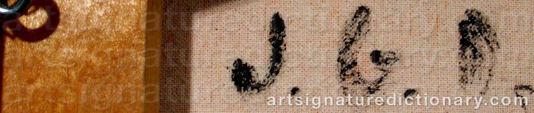 Authentic signature by Jiri Georg DOKUPIL on artwork
