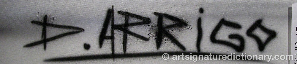 Authentic signature by David ARRIGO on artwork