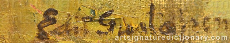 Authentic signature by Edit GUSTAFSON on Painting/Watercolour artwork