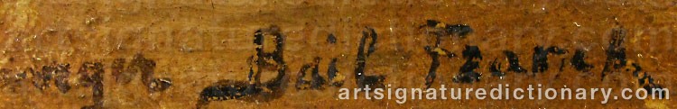 Authentic signature by Franck Antoine BAIL on  artwork
