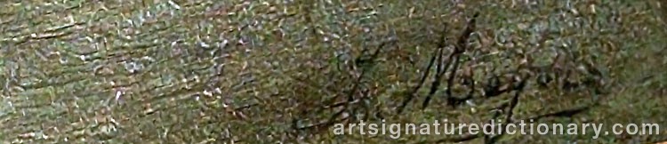 Authentic signature by Isidore MEYERS on  artwork