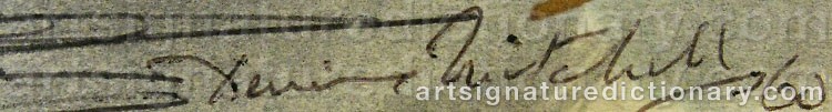 Authentic signature by Denis MITCHELL on  artwork