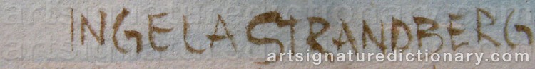 Authentic signature by Ingela STRANDBERG on artwork