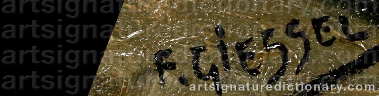 Authentic signature by F. Wilhelm GIESSEL on artwork