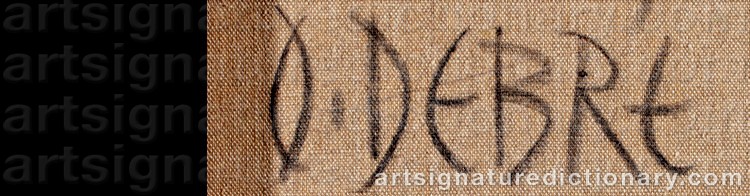 Authentic signature by Olivier DEBRÉ on Painting/Watercolour artwork