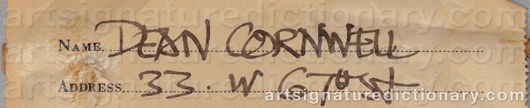 Authentic signature by Dean CORNWELL on Painting/Watercolour artwork