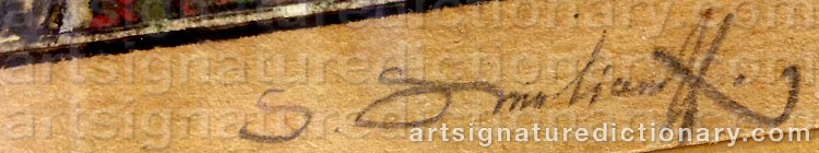 Authentic signature by Salomon SMOLIANOFF on  artwork