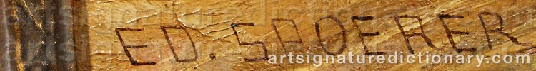 Authentic signature by Eduard SPOERER on artwork