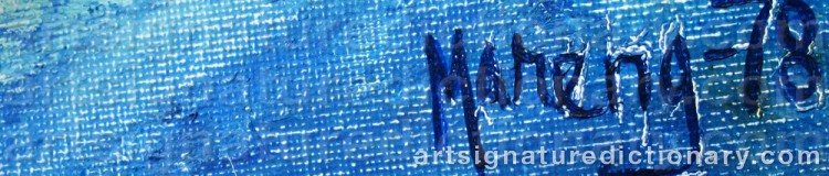 Authentic signature by Marianne BOS MARENG on  artwork