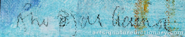 Authentic signature by Åke BJURHAMN on Painting/Watercolour artwork