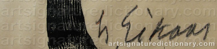 Authentic signature by Ludvig EIKAAS on artwork