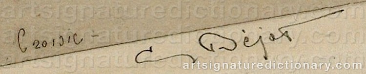 Authentic signature by Eugène BÉJOT on  artwork