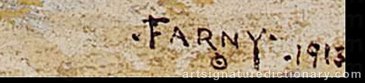 Authentic signature by Henry François FARNY on Painting/Watercolour artwork