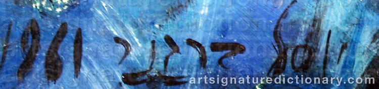 Authentic signature by Yosl BERGNER on artwork