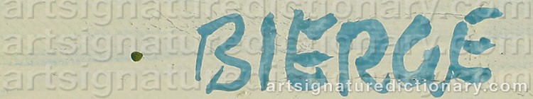 Authentic signature by Roland BIERGE on Painting/Watercolour artwork