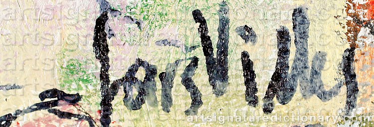 Authentic signature by Lars VILKS on  artwork