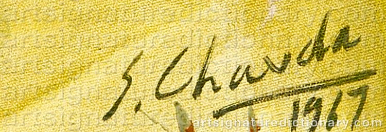 Authentic signature by Shiavax CHAVDA on Painting/Watercolour artwork