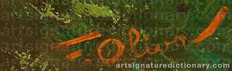 Authentic signature by Francesco OLIVA on Painting/Watercolour artwork