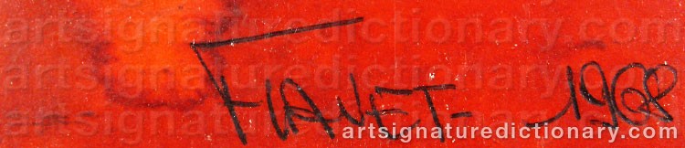 Authentic signature by Claude FLAVET on Painting/Watercolour artwork