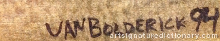 Authentic signature by Robert Van BOLDERICK on Painting/Watercolour artwork