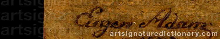 Authentic signature by Eugen ADAM on  artwork