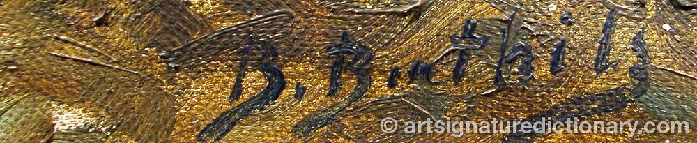 Authentic signature by Birger BERTHILS on  artwork