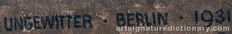 Authentic signature by Hugo UNGEWITTER on Painting/Watercolour artwork