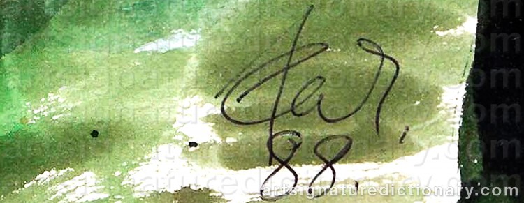 Authentic signature by Indulis ZARINS on Painting/Watercolour artwork