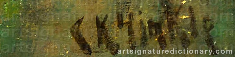 Authentic signature by Clarence Keiser HINKLE on Painting/Watercolour artwork