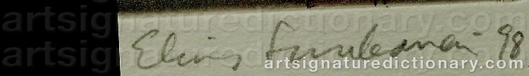 Authentic signature by Elina LUUKANEN on artwork